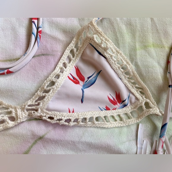 Acacia Swimwear Bird of Paradise Andy Crotchet Bikini Top Size Petite XS - Picture 2 of 4